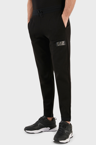 Ea7 - EA7 Logolu Pamuklu Regular Fit Cepli Jogger Spor Erkek Pantolon 3RPP67 PJFAZ 1200 SİYAH (1)