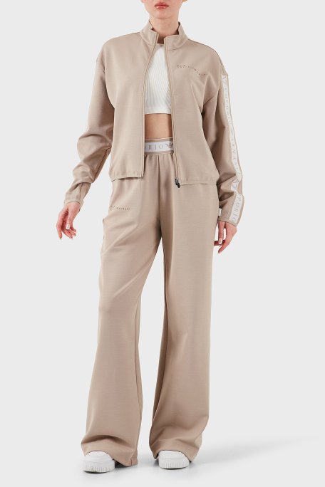 EA7 Logolu Regular Fit Dik Yaka Fermuarlı Bayan Sweat 7W000275 AF12501 U6155 BEJ - 2