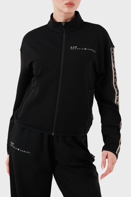 EA7 Logolu Regular Fit Dik Yaka Fermuarlı Bayan Sweat 7W000275 AF12501 UC001 SİYAH - 1
