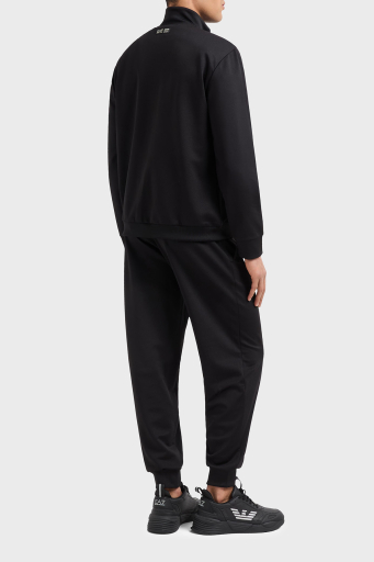 EA7 Logolu Regular Fit Dik Yaka Ribanalı Paça Erkek Eşofman Takımı 7M000554 AF13526 UC001 SİYAH - 2