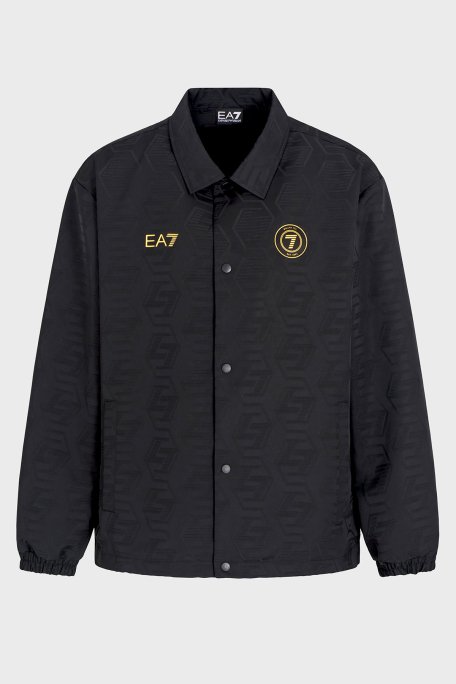 EA7 Logolu Regular Fit Jakarlı Monogram Erkek Ceket 7M000262 AF13722 UC001 SİYAH - 5