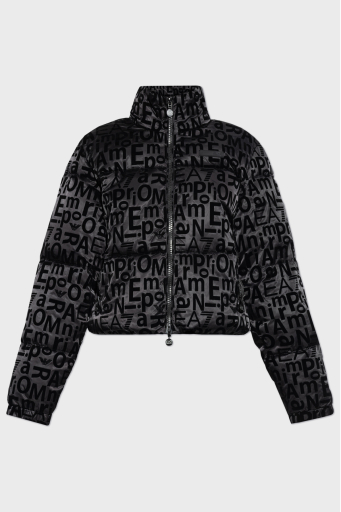 EA7 Logolu Regular Fit Kapüşonlu Fermuarlı Crop Bayan Mont 7W000009 AF10265 UC001 SİYAH - 5
