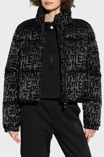 EA7 Logolu Regular Fit Kapüşonlu Fermuarlı Crop Bayan Mont 7W000009 AF10265 UC001 SİYAH - 6