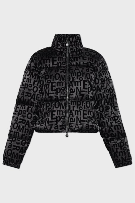 EA7 Logolu Regular Fit Kapüşonlu Fermuarlı Crop Bayan Mont 7W000009 AF10265 UC001 SİYAH - 5