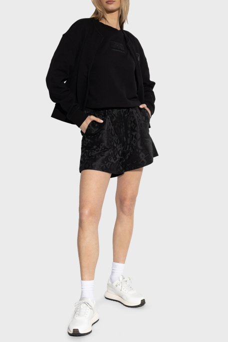 EA7 Logolu Streç Pamuklu Regular Fit Kolej Yaka Bayan Sweat 7W000178 AF12473 UC001 SİYAH - 2