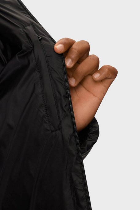 EA7 Logolu Su İtici Rüzgar Geçirmez Oversize Fit Çıkarılabilir Kapüşonlu Şişme Erkek Mont 6DPB33 PNEOZ 1200 SİYAH - 5