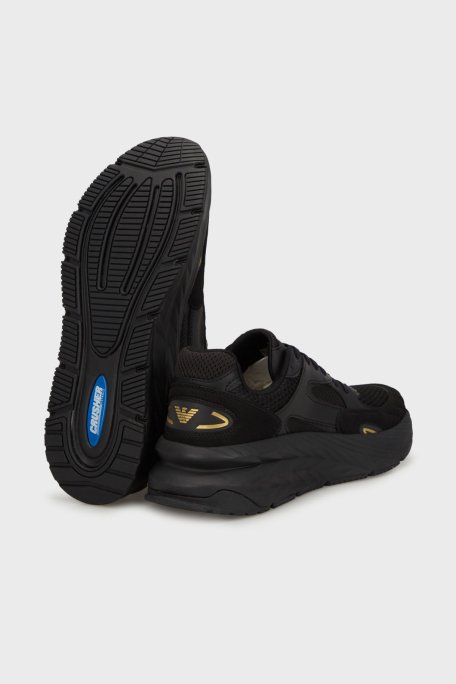EA7 Logolu Süet Detaylı Kalın Taban Sneaker Unisex Ayakkabı X8X178 XK382 M701 SİYAH - 4