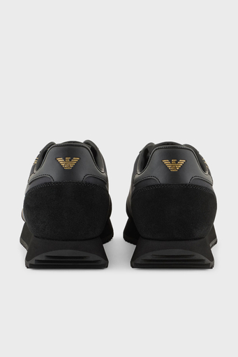 EA7 Logolu Süet Detaylı Sneaker Unisex Ayakkabı X8X101 XK257 M701 SİYAH-GOLD - 5