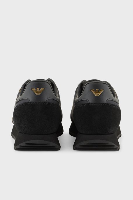 EA7 Logolu Süet Detaylı Sneaker Unisex Ayakkabı X8X101 XK257 M701 SİYAH-GOLD - 5