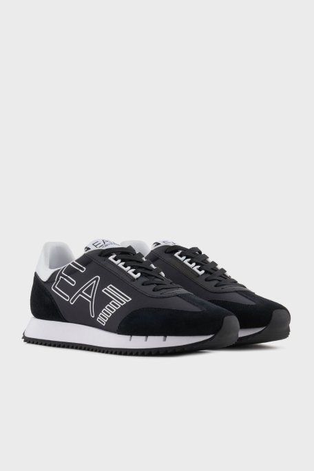 EA7 Logolu Süet Detaylı Sneaker Unisex Ayakkabı X8X101 XK257 U448 SİYAH - 2
