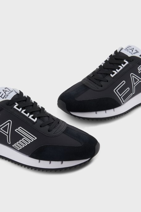EA7 Logolu Süet Detaylı Sneaker Unisex Ayakkabı X8X101 XK257 U448 SİYAH - 5
