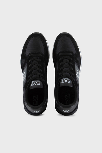 EA7 Logolu Süet Detaylı Sneaker Unisex Ayakkabı X8X151 XK354 A120 SİYAH-BEYAZ - 3