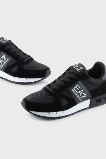 EA7 Logolu Süet Detaylı Sneaker Unisex Ayakkabı X8X151 XK354 A120 SİYAH-BEYAZ - 4
