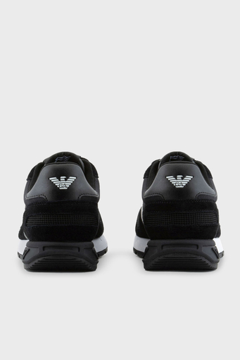 EA7 Logolu Süet Detaylı Sneaker Unisex Ayakkabı X8X151 XK354 A120 SİYAH-BEYAZ - 5