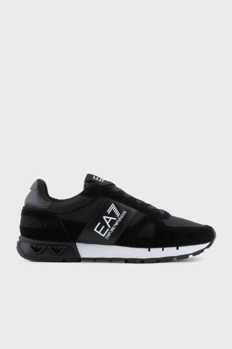 EA7 Logolu Süet Detaylı Sneaker Unisex Ayakkabı X8X151 XK354 A120 SİYAH-BEYAZ - 7