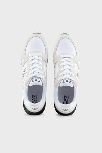 EA7 Logolu Süet Detaylı Sneaker Unisex Ayakkabı X8X151 XK354 S271 BEYAZ-SİYAH - 3