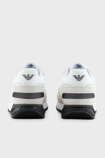 EA7 Logolu Süet Detaylı Sneaker Unisex Ayakkabı X8X151 XK354 S271 BEYAZ-SİYAH - 5