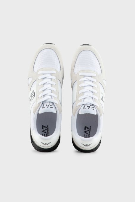 EA7 Logolu Süet Detaylı Sneaker Unisex Ayakkabı X8X151 XK354 S271 BEYAZ-SİYAH - 3