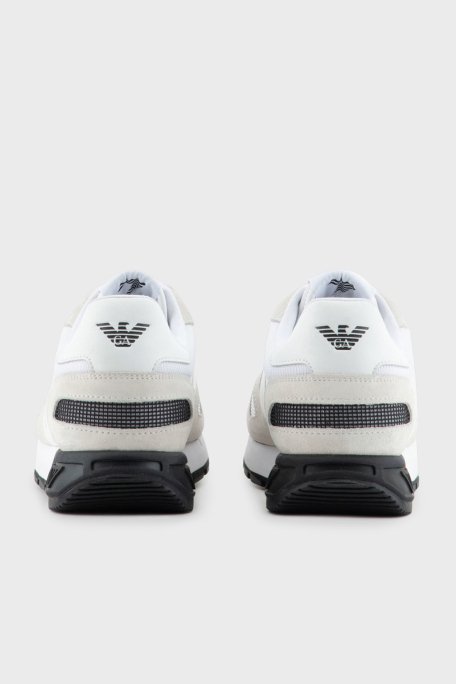 EA7 Logolu Süet Detaylı Sneaker Unisex Ayakkabı X8X151 XK354 S271 BEYAZ-SİYAH - 5