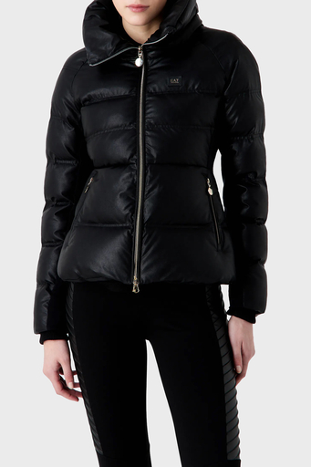 EA7 Logolu Yüksek Yaka Slim Fit Bayan Mont 6RTB32 TNDMZ 1200 SİYAH - 1