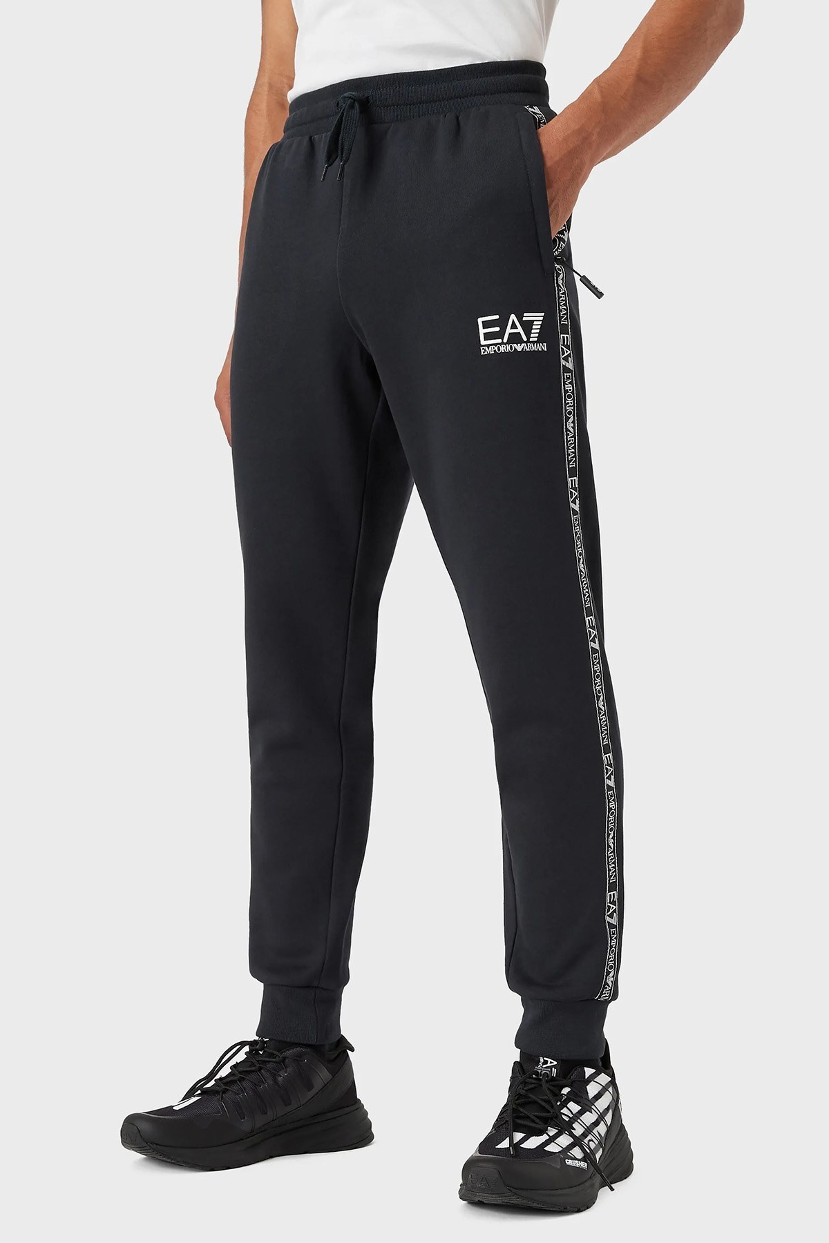 EA7 Marka Logolu Belden Bağlamalı Cepli Pamuklu Erkek Pantolon 6KPP61 PJ07Z 1578 LACİVERT