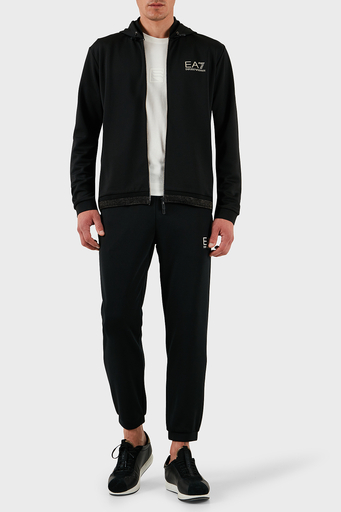 EA7 Modal Karışımlı Regular Fit Taş Detaylı Kapüşonlu Erkek Sweat 7M000304 AF13740 UC001 SİYAH - 3