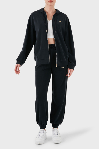 EA7 Modal Karışımlı Relaxed Fit Kapüşonlu Yaka Bayan Sweat 7W000192 AF12643 UC001 SİYAH - 8