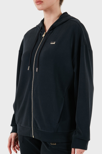 EA7 Modal Karışımlı Relaxed Fit Kapüşonlu Yaka Bayan Sweat 7W000192 AF12643 UC001 SİYAH - 12