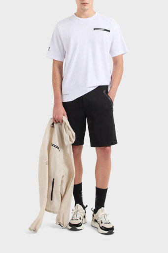EA7 Oversize Fit Bisiklet Yaka Erkek T Shirt 3DPT11 PJUYZ 1100 BEYAZ - 2