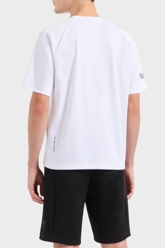 EA7 Oversize Fit Bisiklet Yaka Erkek T Shirt 3DPT11 PJUYZ 1100 BEYAZ - 3