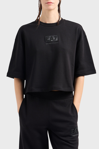 EA7 Pamuk Karışımlı Regular Fit Bisiklet Yaka Bayan T Shirt 7W000177 AF12473 UC001 SİYAH - 5