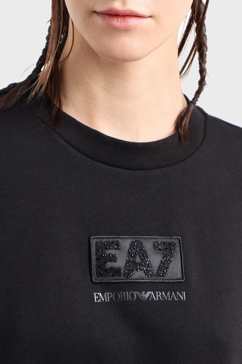 EA7 Pamuk Karışımlı Regular Fit Bisiklet Yaka Bayan T Shirt 7W000177 AF12473 UC001 SİYAH - 7