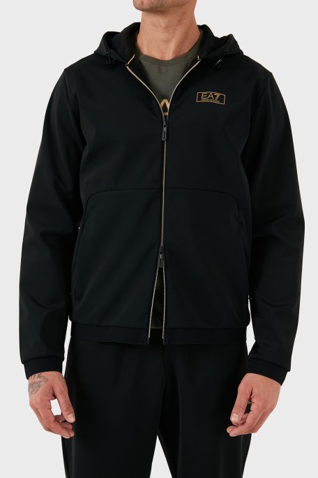 EA7 Pamuk Karışımlı Regular Fit Kapüşonlu Çift Yönlü Fermuar Erkek Sweat 7M000035 AF10343 UC001 SİYAH - 7