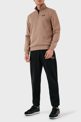 EA7 Pamuk Karışımlı Regular Fit Yarım Fermuarlı Dik Yaka Erkek Sweat 8NPM35 PJVTZ 1745 SÜTLÜ KAHVE - 4