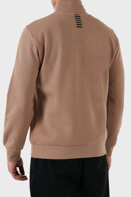 EA7 Pamuk Karışımlı Regular Fit Yarım Fermuarlı Dik Yaka Erkek Sweat 8NPM35 PJVTZ 1745 SÜTLÜ KAHVE - 3