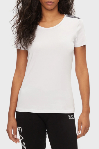 EA7 Pamuk Karışımlı Slim Fit Bayan T Shirt 3DTT44 TJ6SZ 1100 BEYAZ - 6