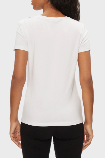EA7 Pamuk Karışımlı Slim Fit Bayan T Shirt 3DTT44 TJ6SZ 1100 BEYAZ - 9