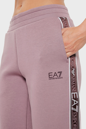 EA7 Pamuklu Logolu Regular Fit Yüksek Bel Lastikli Paça Jogger Spor Bayan Pantolon 6DTP81 TJUXZ 1341 LİLA - 4