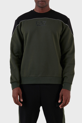 EA7 Pamuklu Oversize Fit Bisiklet Yaka Erkek Sweat 6RPM29 PJ07Z 1845 HAKİ - 1