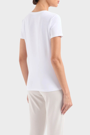 EA7 Pamuklu Regular Fit Bisiklet Yaka Bayan T Shirt 3DTT21 TJFKZ 1100 BEYAZ - 8