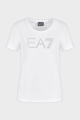 EA7 Pamuklu Regular Fit Bisiklet Yaka Bayan T Shirt 3DTT21 TJFKZ 1100 BEYAZ - 10