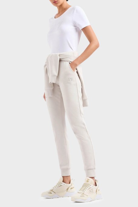 EA7 Pamuklu Regular Fit Bisiklet Yaka Bayan T Shirt 3DTT21 TJFKZ 1100 BEYAZ - 2
