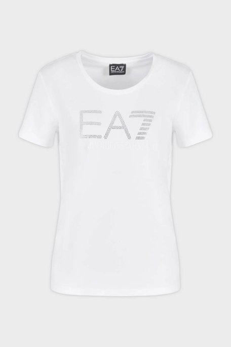 EA7 Pamuklu Regular Fit Bisiklet Yaka Bayan T Shirt 3DTT21 TJFKZ 1100 BEYAZ - 5