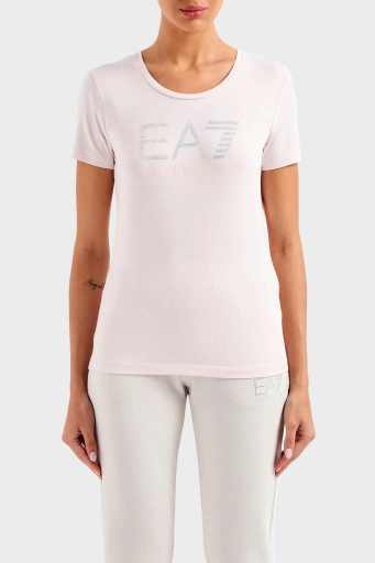 EA7 Pamuklu Regular Fit Bisiklet Yaka Bayan T Shirt 3DTT21 TJFKZ 1422 EKRU - 6