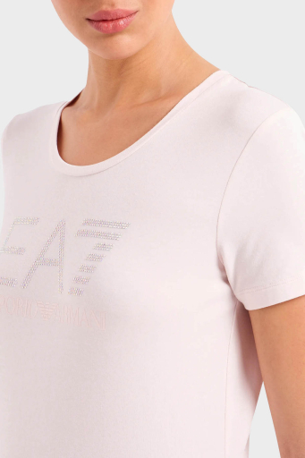 EA7 Pamuklu Regular Fit Bisiklet Yaka Bayan T Shirt 3DTT21 TJFKZ 1422 EKRU - 9