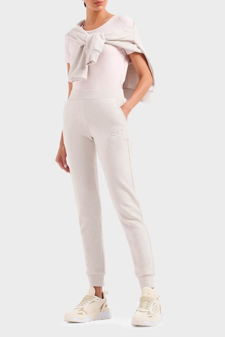 EA7 Pamuklu Regular Fit Bisiklet Yaka Bayan T Shirt 3DTT21 TJFKZ 1422 EKRU - 2