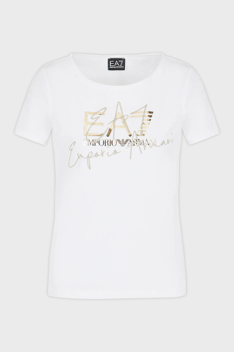 EA7 Pamuklu Regular Fit Bisiklet Yaka Bayan T Shirt 3DTT26 TJFKZ 0101 BEYAZ - 8
