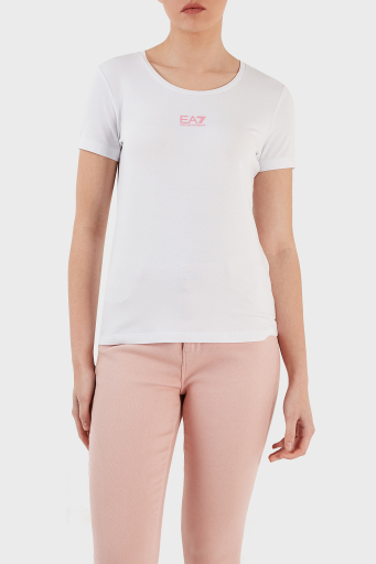 EA7 Pamuklu Regular Fit Bisiklet Yaka Bayan T Shirt 3RTT05 TJDZZ 0193 BEYAZ - 5
