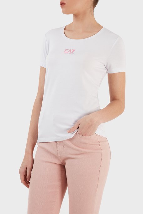 EA7 Pamuklu Regular Fit Bisiklet Yaka Bayan T Shirt 3RTT05 TJDZZ 0193 BEYAZ - 2