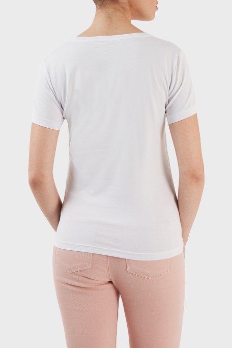 EA7 Pamuklu Regular Fit Bisiklet Yaka Bayan T Shirt 3RTT05 TJDZZ 0193 BEYAZ - 4